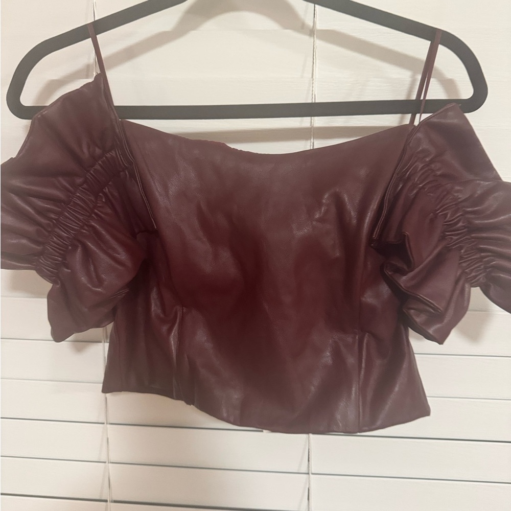 Elegant Burgundy Off-Shoulder Top
